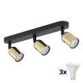 LED RGBW hämardatav punktvalgusti TOP 3xGU10/6,5W/230V 2700-6500K must/kuldne