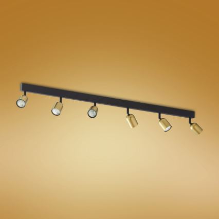 LED RGBW hämardatav punktvalgusti TOP 6xGU10/6,5W/230V 2700-6500K kuldne/must