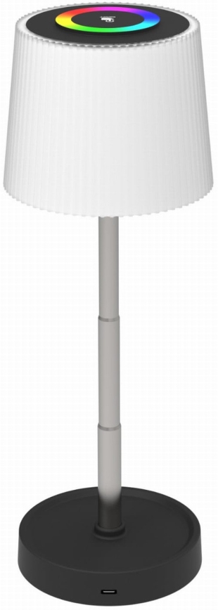 LED RGBW hämardatav puutetundlik laetav välistingimustesse mõeldud laualamp LED/2W/5V IP44 1200 mAh hall