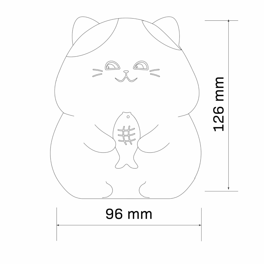 LED RGBW Hämardatav puutetundlik lamp lastetuppa GATTO LED/1W/3,7V 1200 mAh