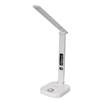 LED RGBW Hämardatav puutetundlik laualamp juhtmevaba laadimisega, ekraan ja USB pesa MAGNUS LED/6W/5V 3000-6500K valge