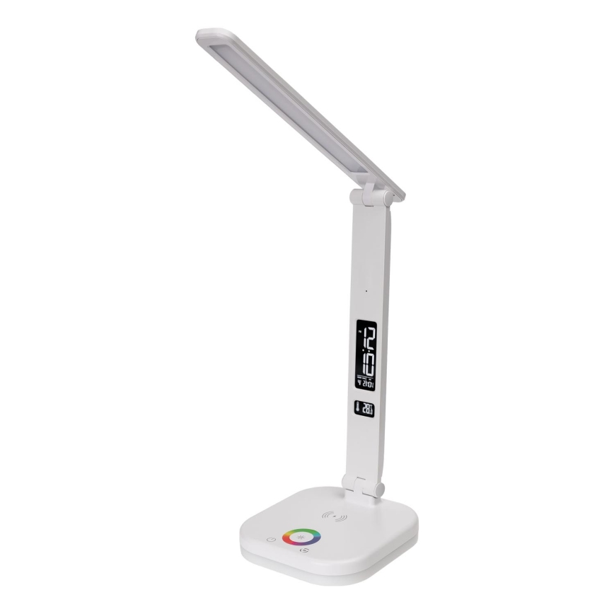 LED RGBW Hämardatav puutetundlik laualamp juhtmevaba laadimisega, ekraan ja USB pesa MAGNUS LED/6W/5V 3000-6500K valge