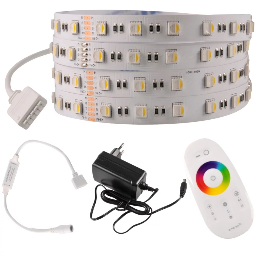 LED RGBW Hämardatav riba 3m LED/22W/24/230V + pult