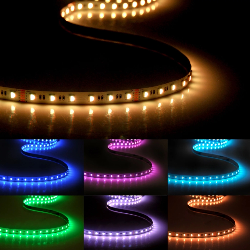 LED RGBW Hämardatav riba 3m LED/22W/24/230V + pult