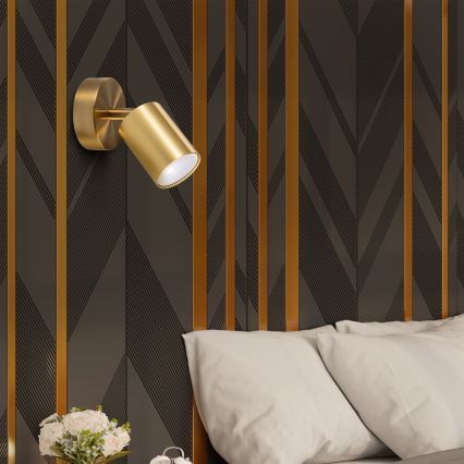 LED RGBW hämardatav seinapealne spott GOLDI 1xGU10/6W/230V 3000K kuldne + kaugjuhtimispult