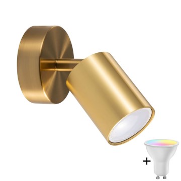 LED RGBW hämardatav seinavalgusti GOLDIE 1xGU10/4,8W/230V 3000K kuldne + kaugjuhtimispult