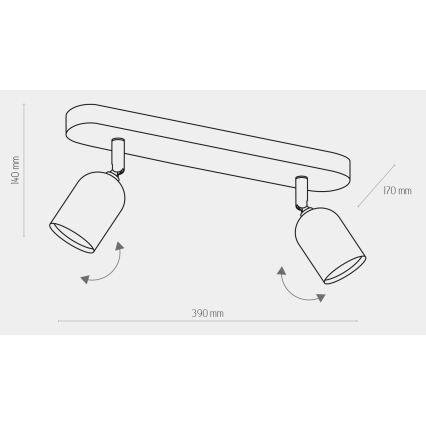 LED RGBW hämardatav spot-valgusti TOP 2xGU10/6,5W/230V 2700-6500K kuldne/must
