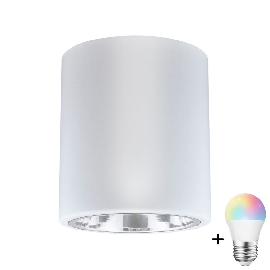 LED RGBW hämardatav spotvalgusti JUPITER 1xE27/6,5W/230V 2700-6500K Wi-Fi, läbimõõt 13 cm, valge