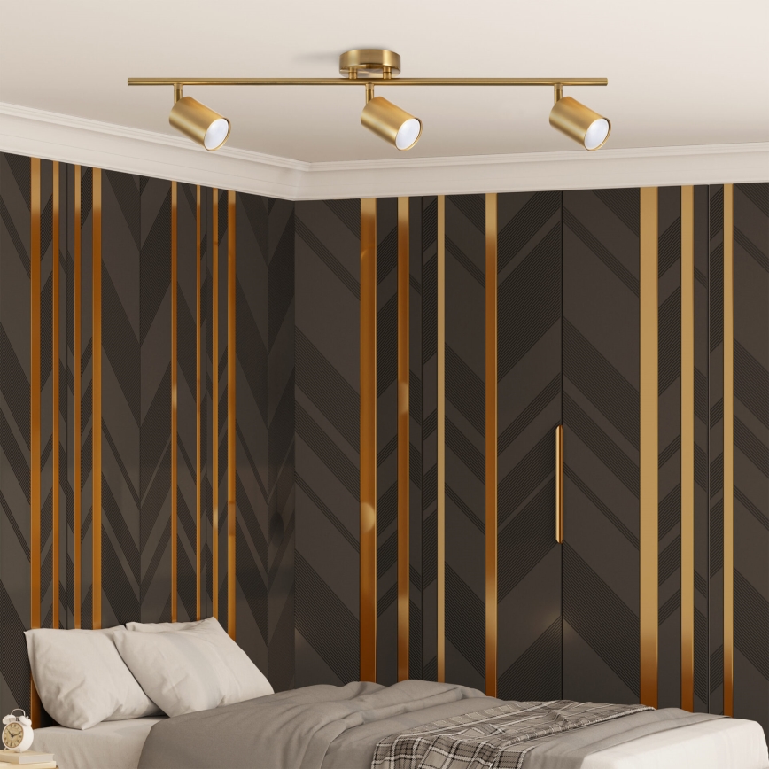 LED RGBW hämardatav suunavalgusti GOLDI 3xGU10/6W/230V 3000K kuldne + kaugjuhtimispult