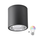 LED RGBW hämardatav suunavalgusti JUPITER 1xE27/6,5W/230V 2700-6500K Wi-Fi läb. 13 cm must