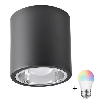 LED RGBW hämardatav suunavalgusti JUPITER 1xE27/6,5W/230V 2700-6500K Wi-Fi läb. 13 cm must