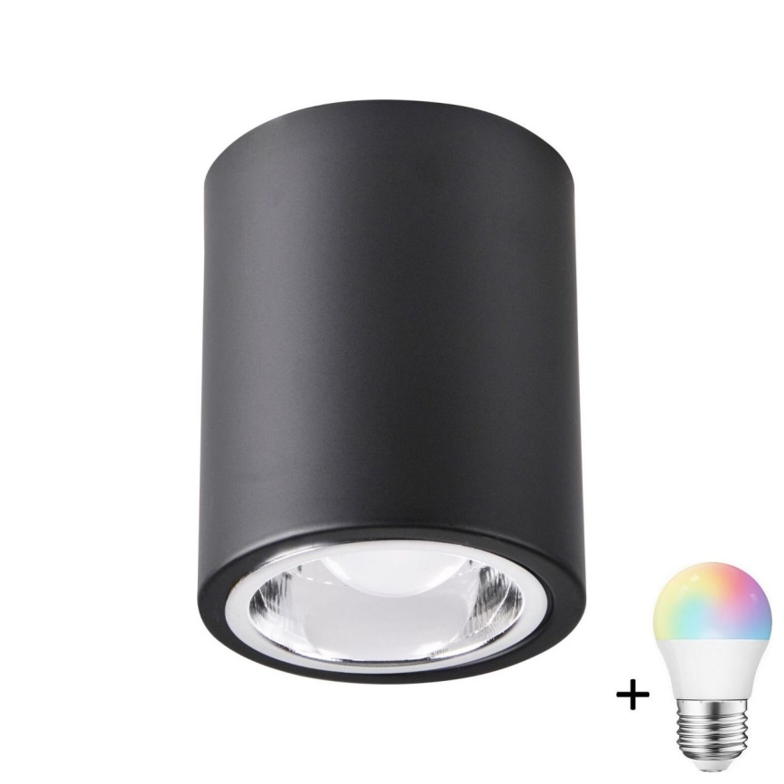 LED RGBW hämardatav suunavalgusti JUPITER 1xE27/6,5W/230V 2700-6500K Wi-Fi läbimõõt 9,8 cm must