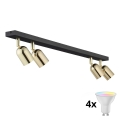 LED RGBW hämardatav suunavalgusti TOP 4xGU10/6,5W/230V 2700-6500K must/kuldne