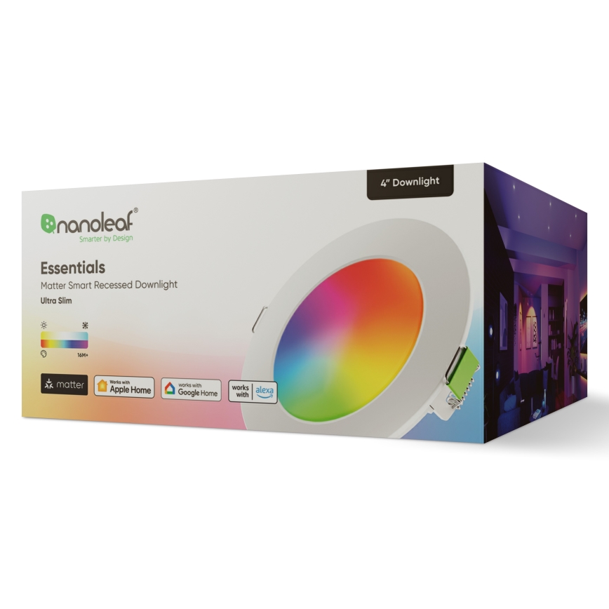 Nanoleaf - LED RGBW Hämardatav süvistatav valgusti ESSENTIALS LED/6W/230V 2700-6500K CRI 90 Wi-Fi