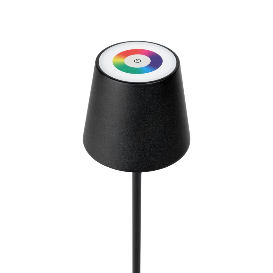 LED RGBW Hämardatav väli laetav lamp LED/4W/4000 mAh 3000/4000/5500K IP44 must