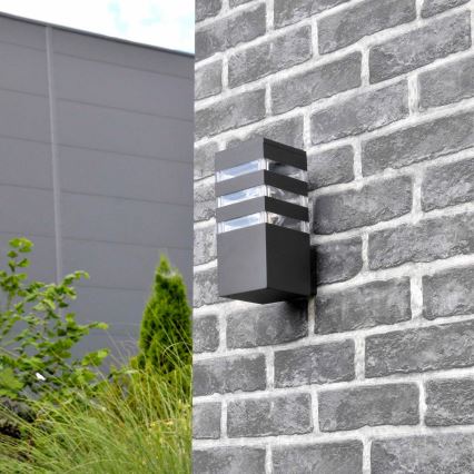 LED RGBW hämardatav välisseinavalgusti TEKSAS 1xE27/9W/230V 2700-6500K Wi-Fi IP44 antratsiit