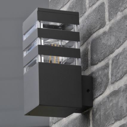 LED RGBW hämardatav välisseinavalgusti TEKSAS 1xE27/9W/230V 2700-6500K Wi-Fi IP44 antratsiit