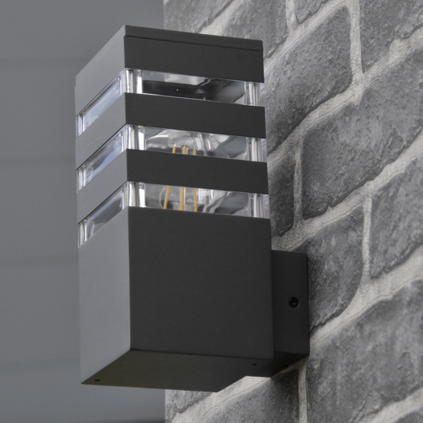 LED RGBW hämardatav välisseinavalgusti TEKSAS 1xE27/9W/230V 2700-6500K Wi-Fi IP44 antratsiit