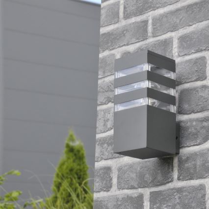 LED RGBW hämardatav välisseinavalgusti TEKSAS 1xE27/9W/230V 2700-6500K Wi-Fi IP44 antratsiit