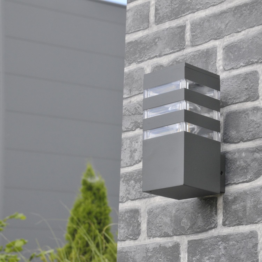 LED RGBW hämardatav välisseinavalgusti TEKSAS 1xE27/9W/230V 2700-6500K Wi-Fi IP44 antratsiit