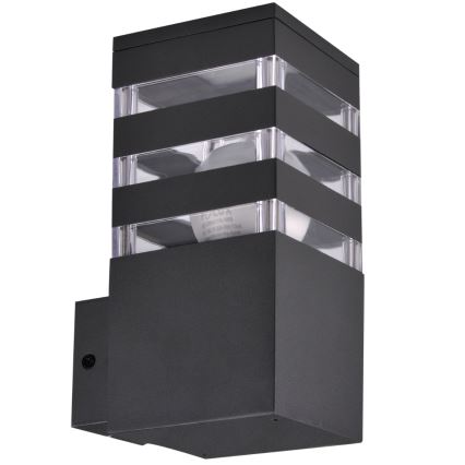 LED RGBW hämardatav välisseinavalgusti TEKSAS 1xE27/9W/230V 2700-6500K Wi-Fi IP44 antratsiit