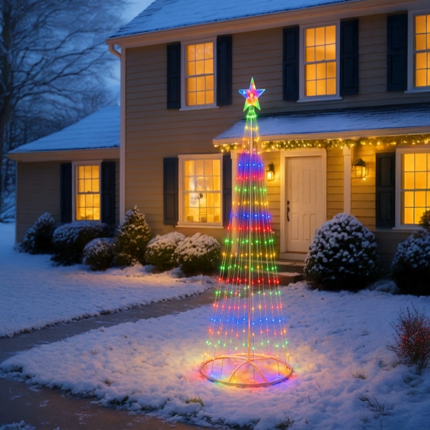 LED RGBW hämardatav välitingimustes kasutatav jõulukaunistus LED/4W/230V 180 cm IP44 kuusk + kaugjuhtimispult