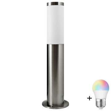 LED RGBW hämardatav välisvalgusti LIVIA 1xE27/6,5W/230V 2700-6500K Wi-Fi 45 cm IP44 hõbedane
