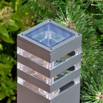 Hämardatav LED RGBW välisvalgusti TEKSAS 1xE27/12W/230V 2700-6500K Wi-Fi 74 cm IP44 antratsiit