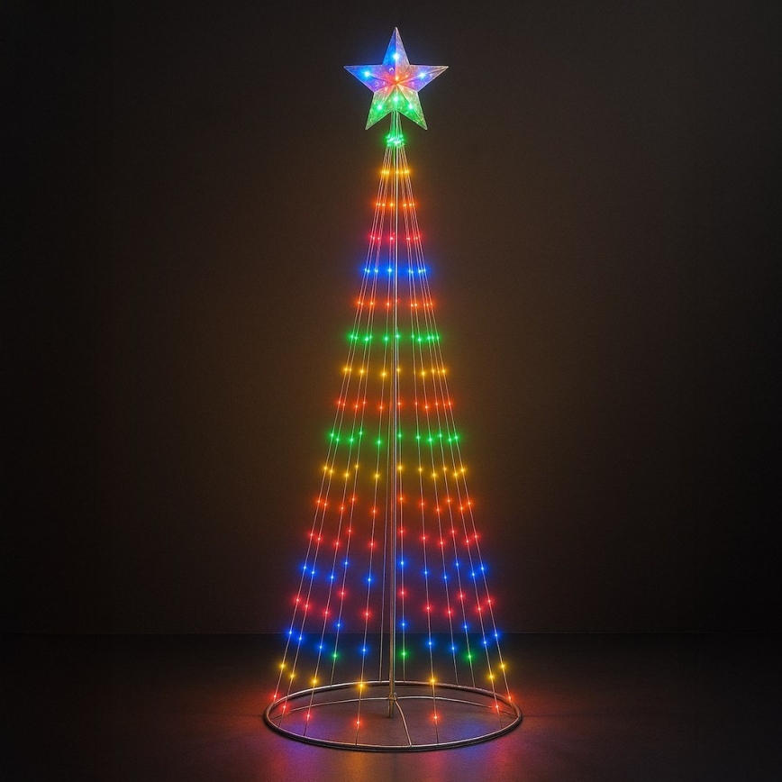 LED RGBW hämardatav välitingimustes kasutatav jõulukaunistus LED/4W/230V 180 cm IP44 kuusk + kaugjuhtimispult