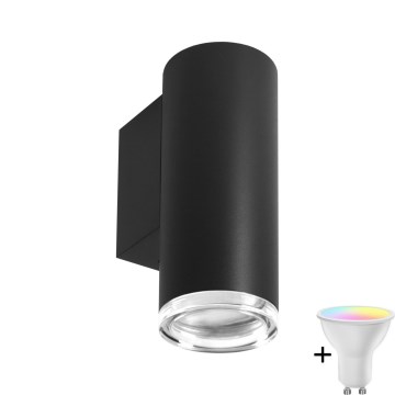 LED RGBW Hämardatav vanniseina valgusti TURYN 1xGU10/6,5W/230V 2700-6500K Wi-Fi IP44 must