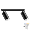 LED RGBW hämardatav vannitoa kohtvalgusti TURYN 2xGU10/6,5W/230V 2700-6500K Wi-Fi IP44 must