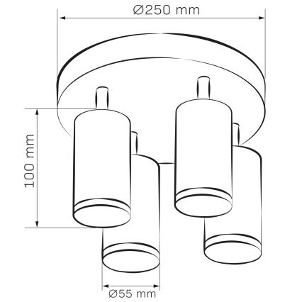 LED RGBW hämardatav vannitoa punktvalgusti TURYN 4xGU10/4,8W/230V 3000K IP44 valge + kaugjuhtimispult
