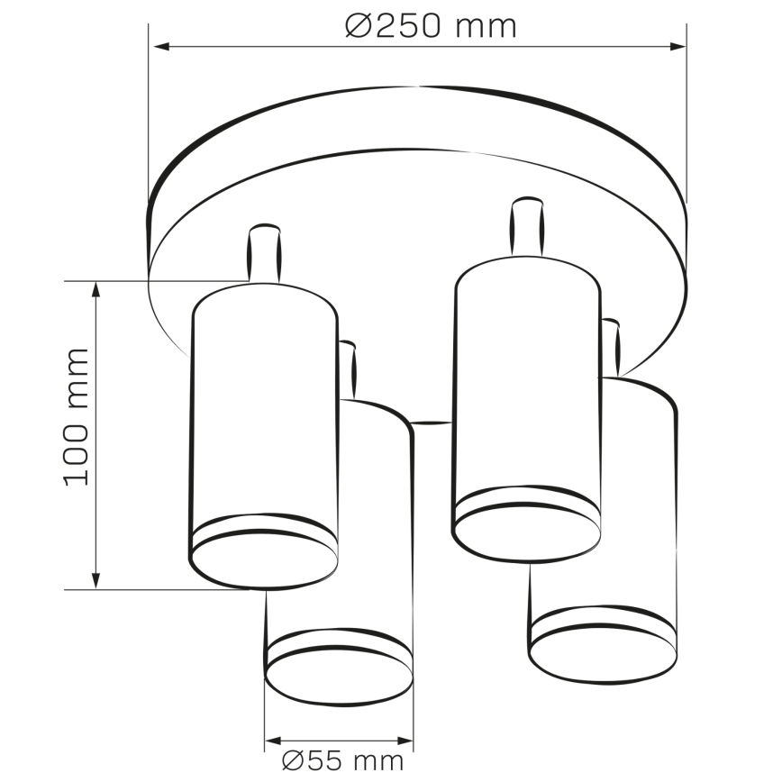 LED RGBW hämardatav vannitoa punktvalgusti TURYN 4xGU10/4,8W/230V 3000K IP44 valge + kaugjuhtimispult