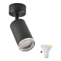 LED RGBW hämardatav vannitoa punktvalgusti TURYN 1xGU10/6,5W/230V 2700-6500K Wi-Fi IP44 must