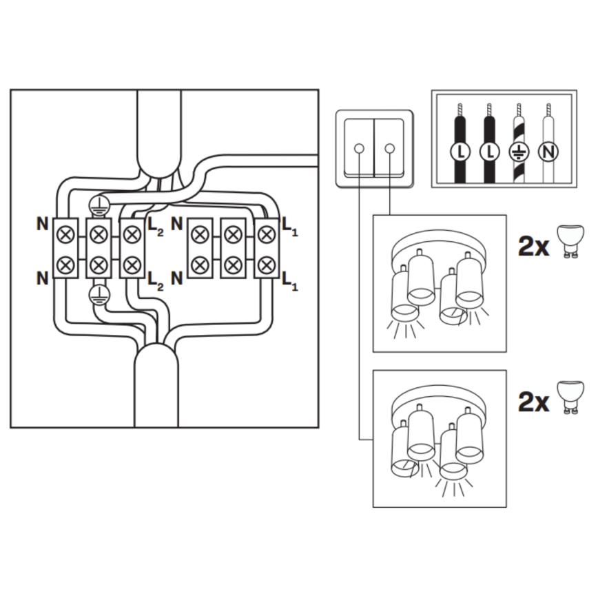 LED RGBW hämardatav vannitoa punktvalgusti TURYN 4xGU10/6,5W/230V 2700-6500K Wi-Fi IP44 valge