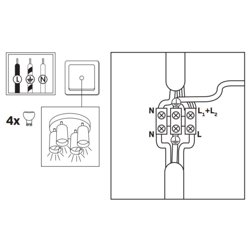 LED RGBW hämardatav vannitoa punktvalgusti TURYN 4xGU10/6,5W/230V 2700-6500K Wi-Fi IP44 valge