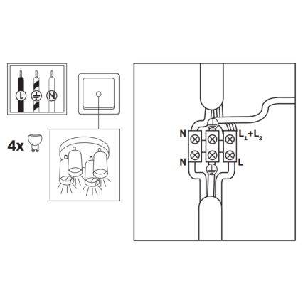 LED RGBW hämardatav vannitoa punktvalgusti TURYN 4xGU10/6W/230V 3000K IP44 valge