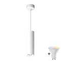 LED RGBW hämardatav vannitoa ripatsvalgusti kaabliga TURYN 1xGU10/6,5W/230V 2700-6500K Wi-Fi IP44 valge