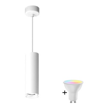 LED RGBW hämardatav vannitoa ripatsvalgusti kaabliga TURYN 1xGU10/6,5W/230V 2700-6500K Wi-Fi IP44 valge