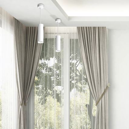 LED RGBW hämardatav vannitoa rippvalgusti kaabliga TURYN 1xGU10/4,8W/230V 3000K IP44 valge + kaugjuhtimispult