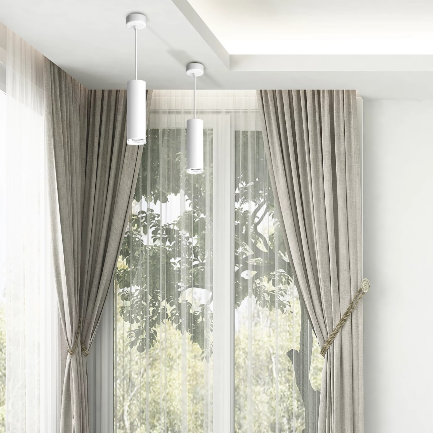 LED RGBW hämardatav vannitoa rippvalgusti kaabliga TURYN 1xGU10/4,8W/230V 3000K IP44 valge + kaugjuhtimispult