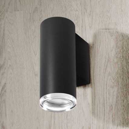 LED RGBW hämardatav vannitoa seinavalgusti TURYN 1xGU10/4,8W/230V 3000K IP44 must + kaugjuhtimispult