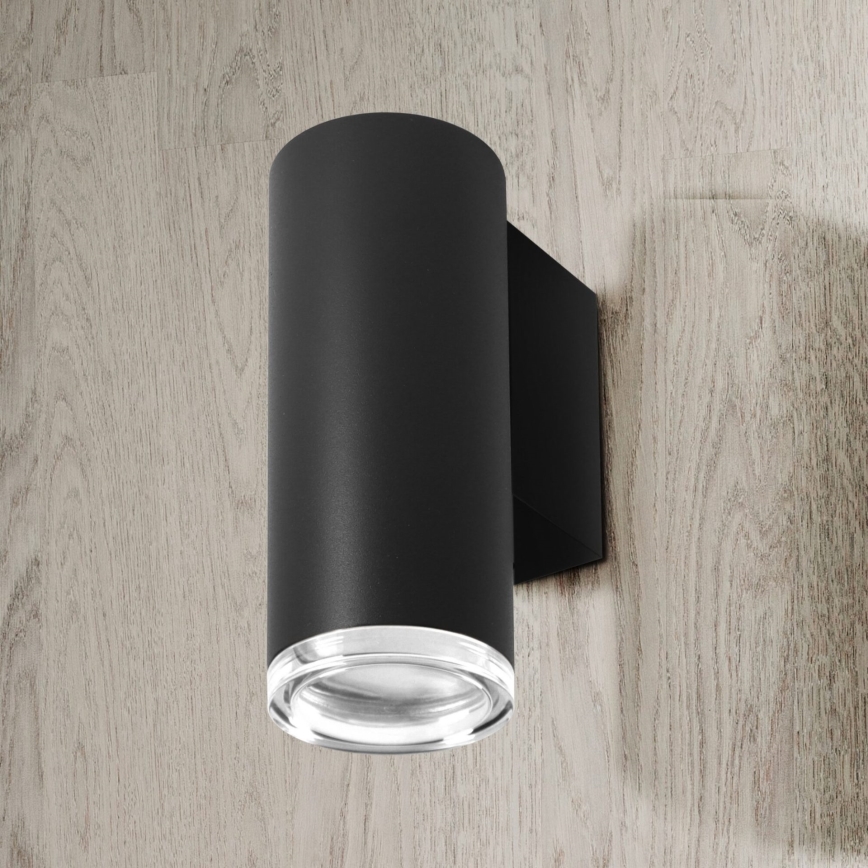 LED RGBW hämardatav vannitoa seinavalgusti TURYN 1xGU10/4,8W/230V 3000K IP44 must + kaugjuhtimispult