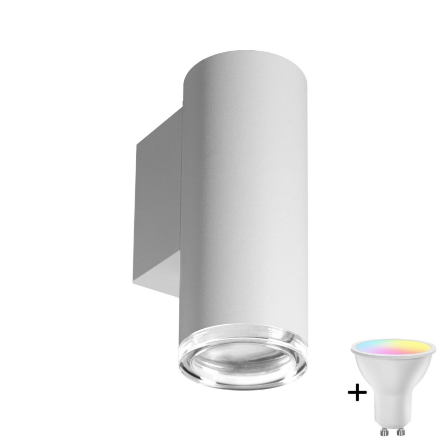 LED RGBW hämardatav vannitoa seinavalgusti TURYN 1xGU10/6,5W/230V 2700-6500K Wi-Fi IP44 valge