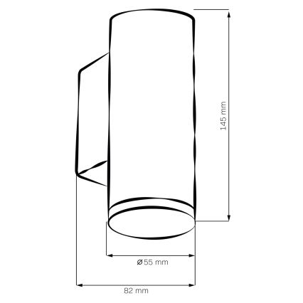 LED RGBW hämardatav vannitoa seinavalgusti TURYN 1xGU10/6W/230V 3000K IP44 must + kaugjuhtimispult