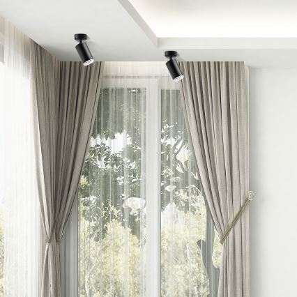 LED RGBW hämardatav vannitoa punktvalgusti TURYN 1xGU10/4,8W/230V 3000K IP44 must + kaugjuhtimispult
