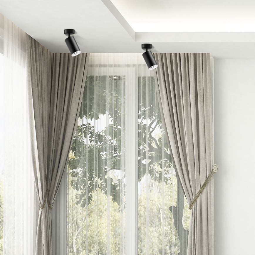 LED RGBW hämardatav vannitoa punktvalgusti TURYN 1xGU10/6W/230V 3000K IP44 must + kaugjuhtimispult