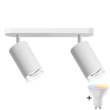 LED RGBW hämardatav vannitoa spottvalgusti TURYN 2xGU10/6,5W/230V 2700-6500K Wi-Fi IP44 valge