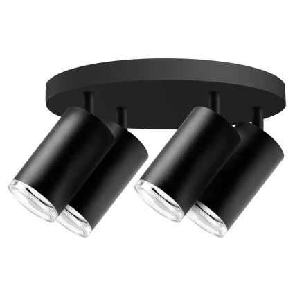 LED RGBW hämardatav vannitoa punktvalgusti TURYN 4xGU10/4,8W/230V 3000K IP44 must + kaugjuhtimispult