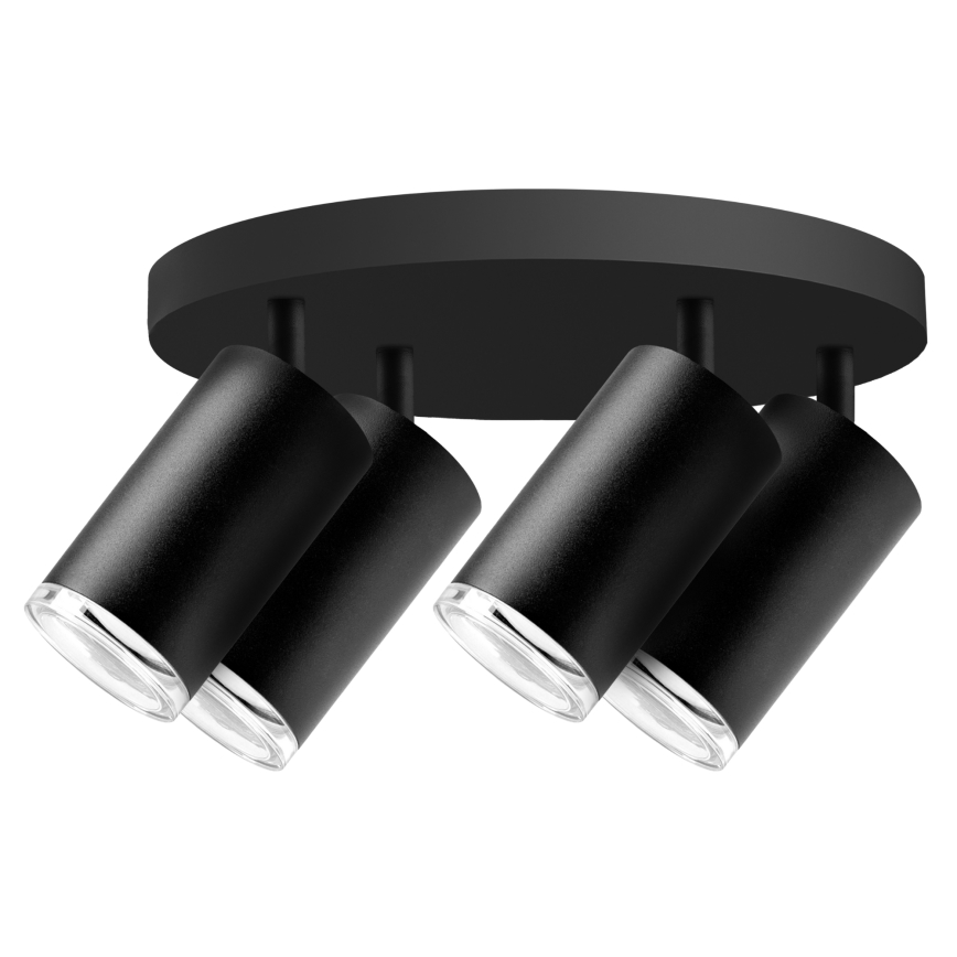 LED RGBW hämardatav vannitoa punktvalgusti TURYN 4xGU10/4,8W/230V 3000K IP44 must + kaugjuhtimispult